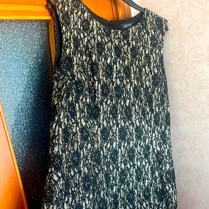 Black with gold lace sleeveless dress worn once size 16